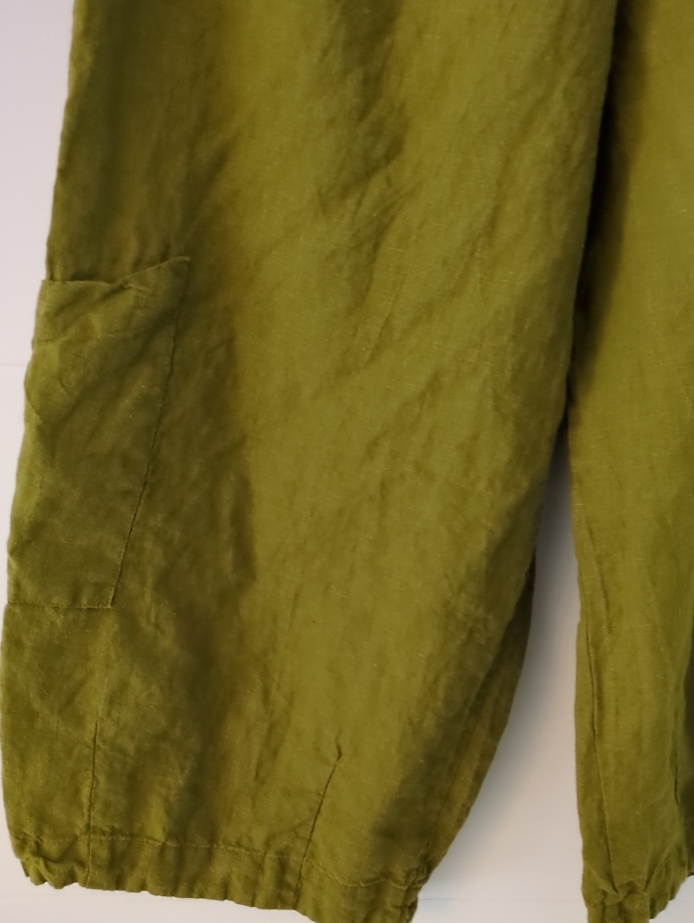 Bryn Walker Lantern Green Women's Relaxed Linen Pants Sz M Boho Lagenlook - Picture 2 of 6